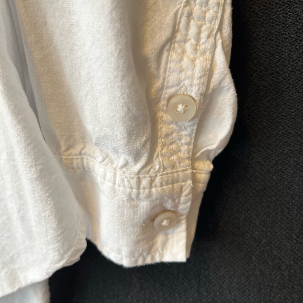 American Eagle XS Oversized button up boyfriend shirt White Long sleeve top - Picture 5 of 7
